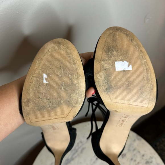 Gianni Bini "Jordie" Sandals Size 9 M black Suede heels shoes - Picture 7 of 8